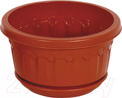 Вазон Эльфпласт Флавия с поддоном / EP158 (1.4л, терракот)