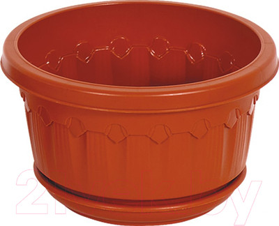 Вазон Эльфпласт Флавия с поддоном / EP159 (2.5л, терракот)
