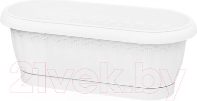 Кашпо Эльфпласт Флавия №2 с поддоном / EP272 (белый)