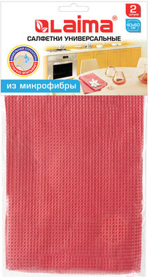 Набор салфеток хозяйственных Laima Вафельная универсальная / 607581 (2шт, коралловый)