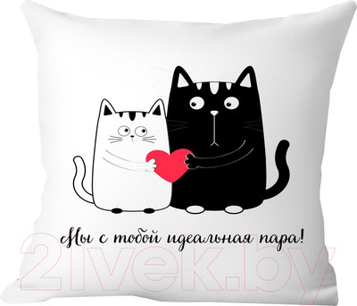 Подушка декоративная Print Style Мы с тобой идеальная пара 40x40new24