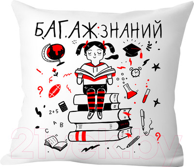 Подушка декоративная Print Style Багаж знаний / 40x40plat9