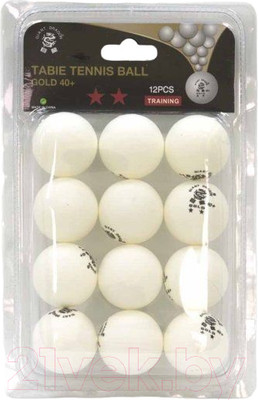 Набор мячей для настольного тенниса Giant Dragon Training Gold 2 New / 51.683.32.4 (12шт, белый)