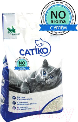 Наполнитель для туалета Catiko комкующийся 3.9кг/5.5л (с углем)