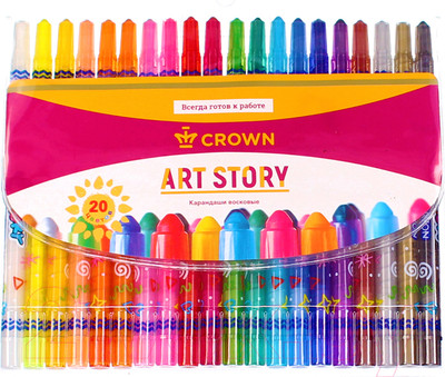 Восковые мелки CrowN ArtStory / TP-2000 (20цв)