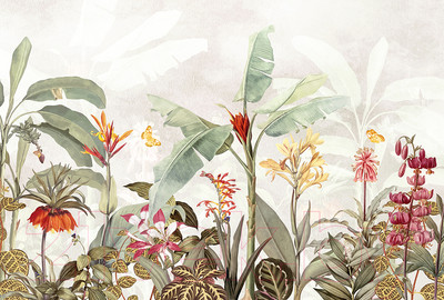 Фотообои листовые Vimala Акватропики бежевые (270x400)