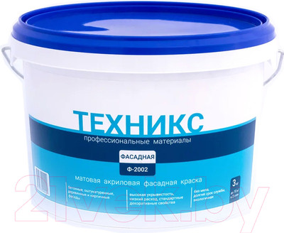 Краска Техникс Фасад ВД-АК-1 Ф-2002 P (3кг, серый)