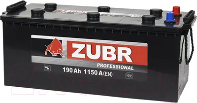 Автомобильный аккумулятор Zubr Professional L+ без борта (190 А/ч)