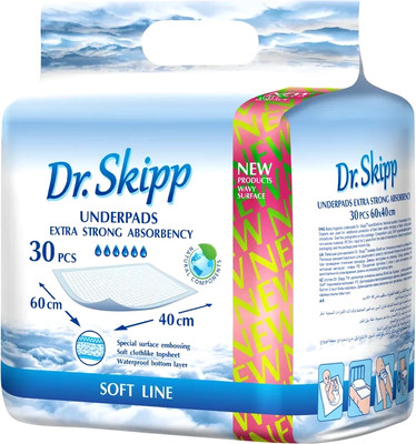 Набор пеленок одноразовых детских Dr.Skipp Soft Line с суперабсорбентом 60x40 (30шт)