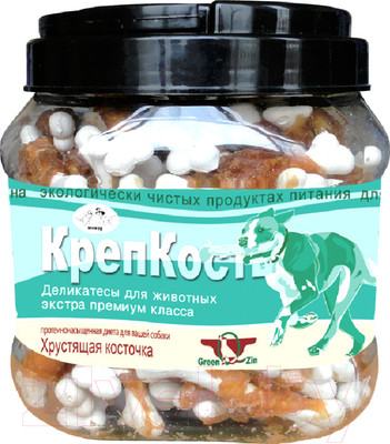 Лакомство для собак Green QZin Крепкость Кальцевая косточка с уткой (750г)