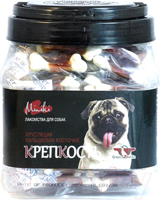 Лакомство для собак Green QZin Миники Крепкость Кальциевая косточка с уткой (520г)