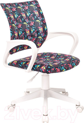 Кресло детское Бюрократ Burokids 1W / 1687097 (мультиколор геометрия/пластик белый)