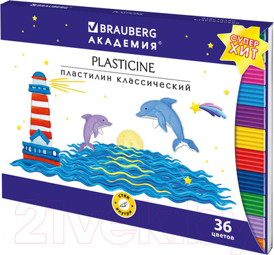 Пластилин Brauberg Академия Хит / 106425 (36цв)