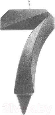 Свеча для торта Мультидом Грань Цифра 7 / МС5-27 (хром)