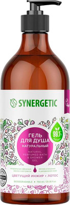 Гель для душа Synergetic Натуральный Биоразлагаемый Цветущий инжир и лотос (750мл)