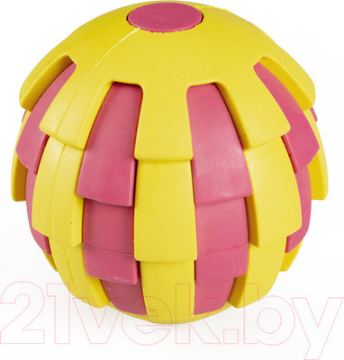 Игрушка для собак Duvo Plus Мяч для лакомств / 13710/DV (желтый/розовый)