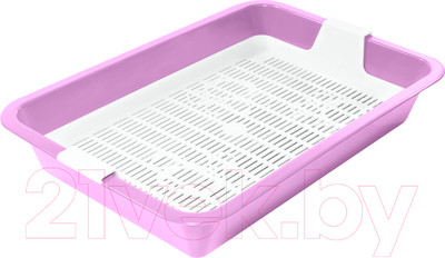 Туалет-лоток Gamma Барсик c сеткой мини / 20432020 (сиреневый)