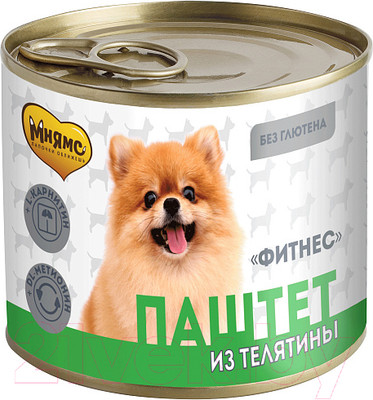 Влажный корм для собак Мнямс Фитнес. Паштет из телятины / 705045 (200г)