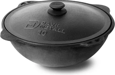 Казан Davr Metall Узбекский чугунный (10л, плоское дно)