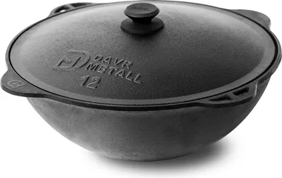 Казан Davr Metall Узбекский чугунный (12л, круглое дно)