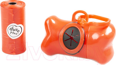 Контейнер для уборочных пакетов Duvo Plus Косточка / 12498/DV (оранжевый)