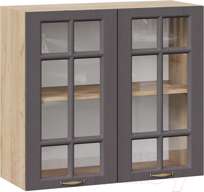 Шкаф навесной для кухни ТриЯ Лина 1В8С (дуб крафт золотой/графит)