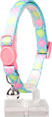 Ошейник Duvo Plus Квадрат шотландский / 11173/purple-pink