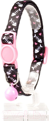 Ошейник Duvo Plus Рыбья кость / 11189/black-pink