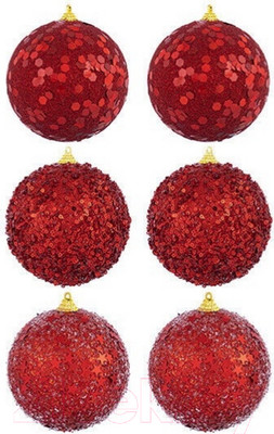 Набор шаров новогодних Elan Gallery 970060  (красный)