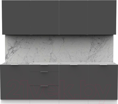 Кухонный гарнитур Интермебель Микс Топ-7 2.2м без столешницы (графит серый)