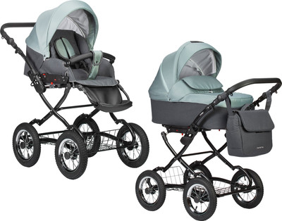 Детская универсальная коляска INDIGO Charlotte Sity Classic 12 (Cs 02, темно-серый/шалфей)