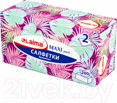 Бумажные салфетки Laima Everyday. Косметические / 113589 (200шт)