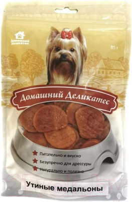 Лакомство для собак Домашний деликатес Утиные медальоны (85г)