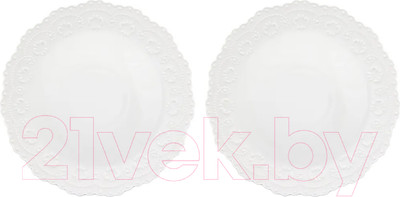 Набор тарелок Elan Gallery Белый узор / 540156