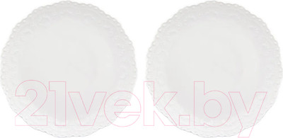 Набор тарелок Elan Gallery Белый узор / 540158