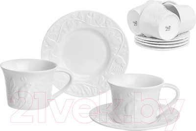 Набор для чая/кофе Elan Gallery Птички на ветке / 540208 (12пр.)