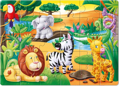 Пазл Baby Toys First Puzzle Кто живет в Джунглях / 04187 (30эл)