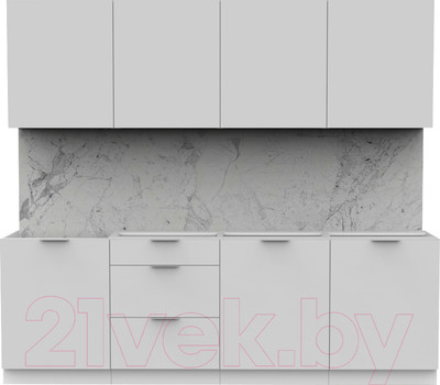 Кухонный гарнитур Интермебель Микс Топ-8 2.4м без столешницы (белый премиум)