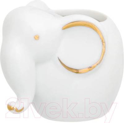 Держатель для зубочисток Elan Gallery Слон / 330728 (белый, золотистый)