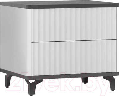 Прикроватная тумба Shtabe Royal 5003 эко (белый/металл Бруклин/черный)