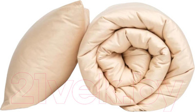 Комплект постельного белья GoodNight Сатин Делюкс Евро / 341735 (50x70, бежевый)