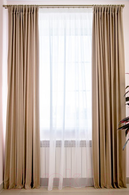 Комплект штор Decoretto Нубук песок пустыни НПП-K6 (125x250, песочный)