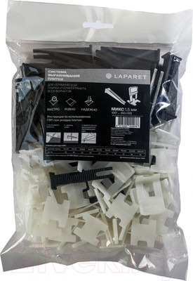 Система выравнивания плитки Laparet Клин 1.5мм + Клипса (50шт+50шт)