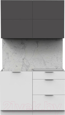 Кухонный гарнитур Интермебель Микс Топ-31 1.2м без столешницы (графит серый/белый премиум)