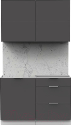 Кухонный гарнитур Интермебель Микс Топ-31 1.2м без столешницы (графит серый)