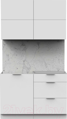 Кухонный гарнитур Интермебель Микс Топ-31 1.2м без столешницы (белый премиум)