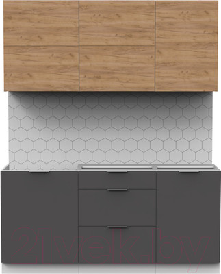 Кухонный гарнитур Интермебель Микс Топ-33 1.7м без столешницы (дуб крафт золотой/графит серый)