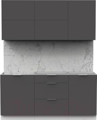 Кухонный гарнитур Интермебель Микс Топ-33 1.7м без столешницы (графит серый)