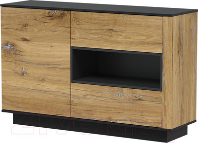 Тумба Интерлиния Quartz QZ-Т1Д2Ш (дуб нокс/черный)