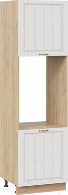 Шкаф-пенал кухонный ТриЯ Лина 1П6 (дуб крафт золотой/белый)